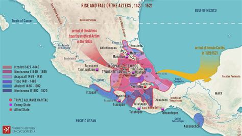 aztec empire on a map.